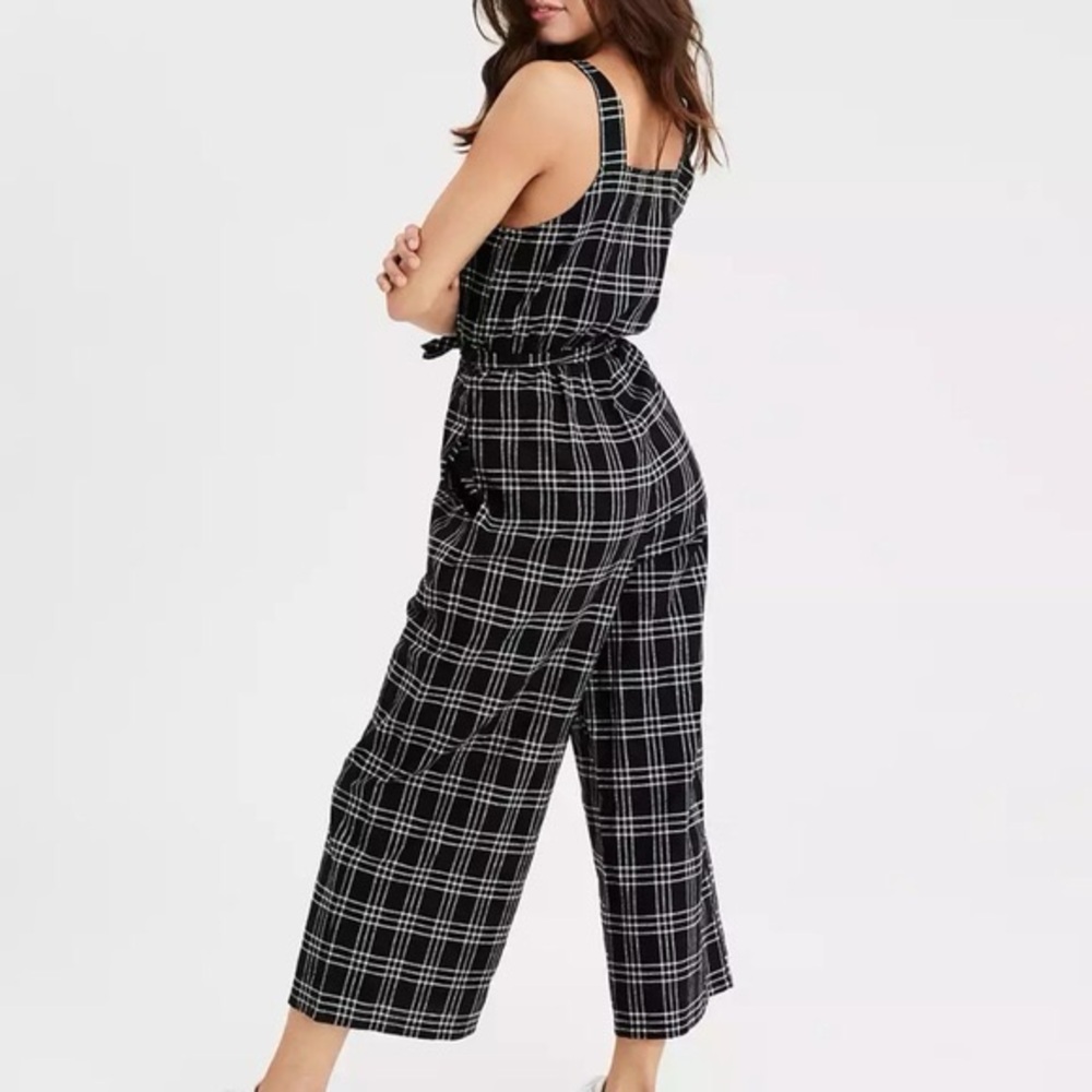 American Eagle Ae Plaid Button Front Jumpsuit - image 2